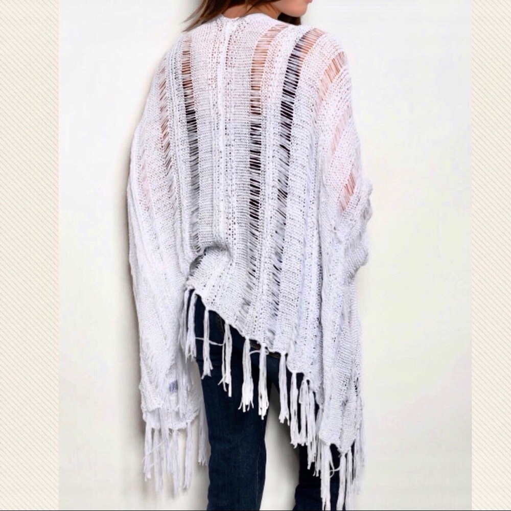 Sonnet tassel asymmetric kimono cover up cardigan - Picture 2 of 8